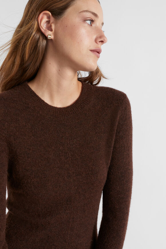 Seam Front Knit Dress  Dark Espresso Marle  hi-res