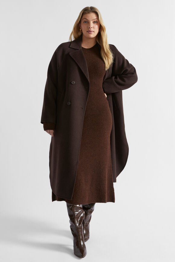 Seam Front Knit Dress  Dark Espresso Marle  hi-res