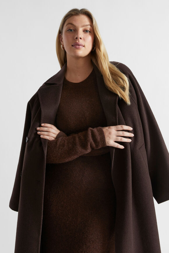 Seam Front Knit Dress  Dark Espresso Marle  hi-res