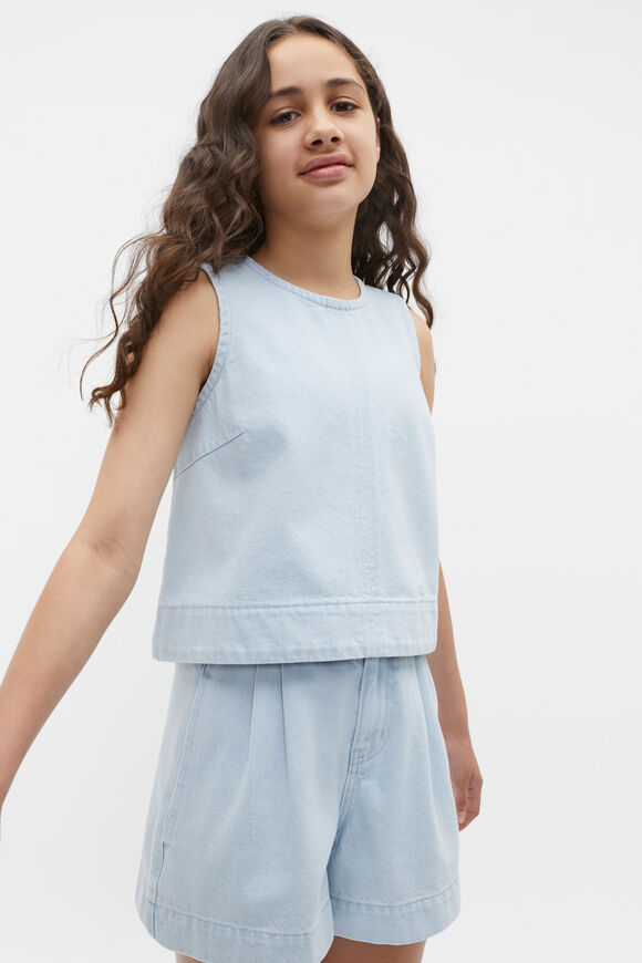 Denim Shell Top  Glacier Denim  hi-res