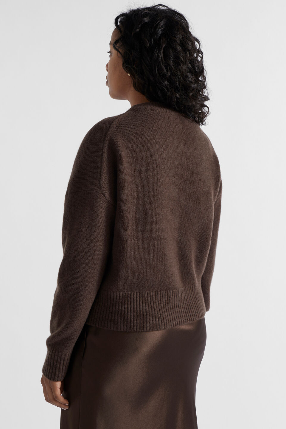 Merino Wool Pocket Cardigan  Dark Espresso