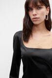 Sateen Structured Mini Dress  Black  hi-res