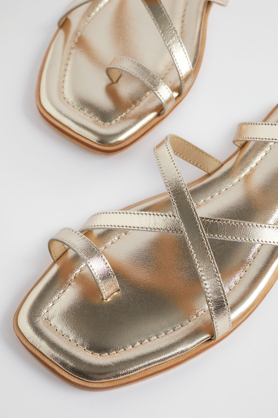 Addison Flat Sandal  Soft Gold
