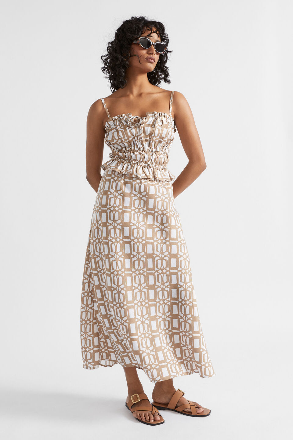 Linen Retro Skirt  Barley Retro