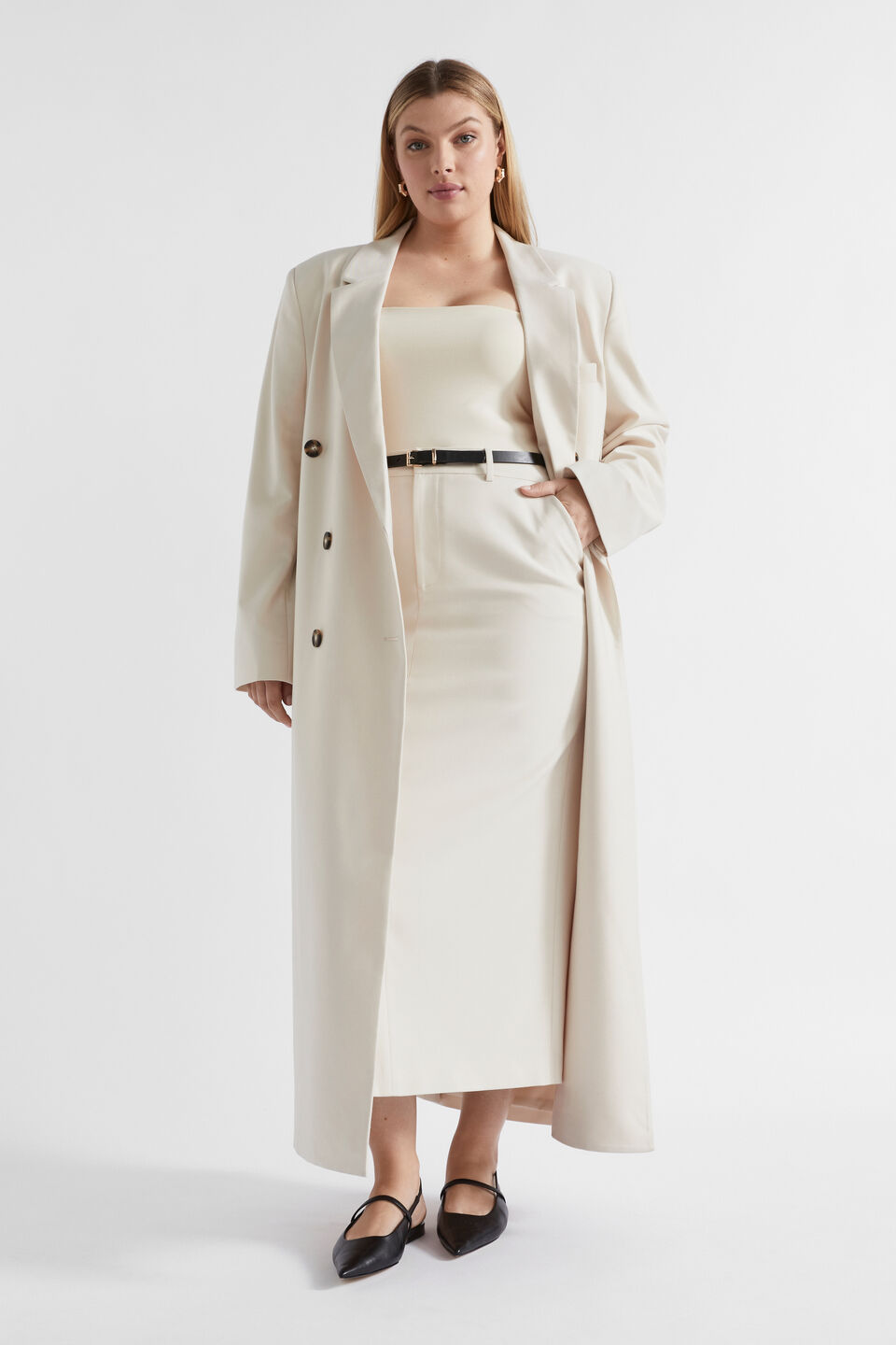 Longline Tailored Jacket  Frappe
