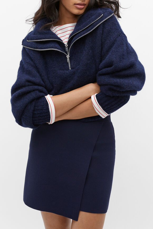 Crepe Knit Mini Wrap  Midnight Sky  hi-res