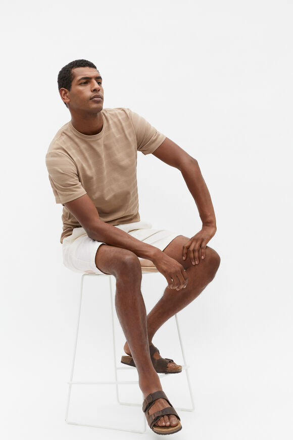 Texture Stripe Tee  Hazelnut  hi-res
