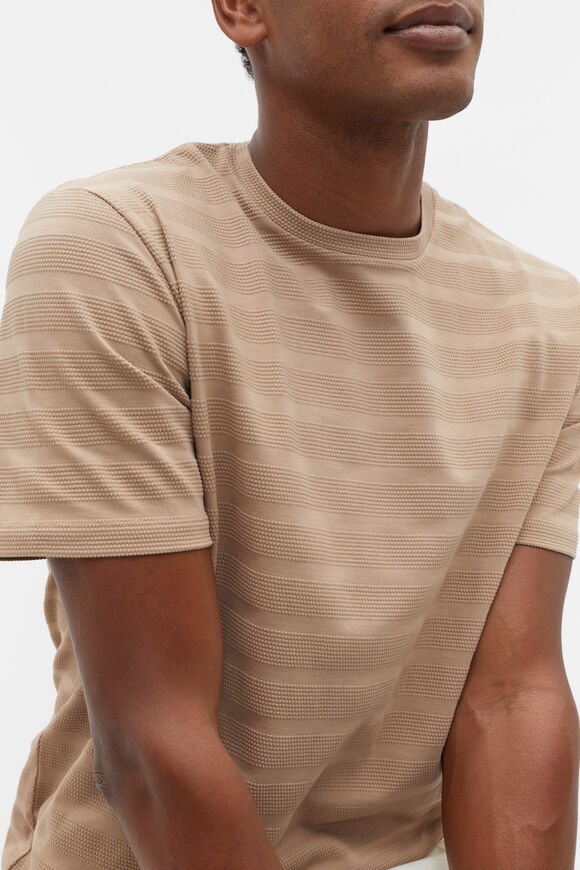 Texture Stripe Tee  Hazelnut  hi-res