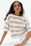 Boxy Boat Neck Tee  Cool Sand Stripe  hi-res
