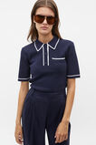 Crepe Knit Tipping Polo  Midnight Sky  hi-res
