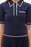 Crepe Knit Tipping Polo  Midnight Sky  hi-res