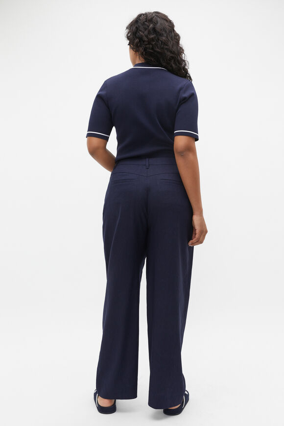 Crepe Knit Tipping Polo  Midnight Sky  hi-res