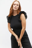 Voile Ruffle Tee  Black  hi-res