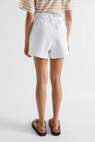 Denim Paperbag Eyelet Short  White  hi-res