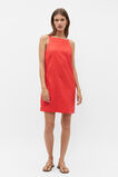 Linen Boat Neck Mini Dress  Strawberry Red  hi-res