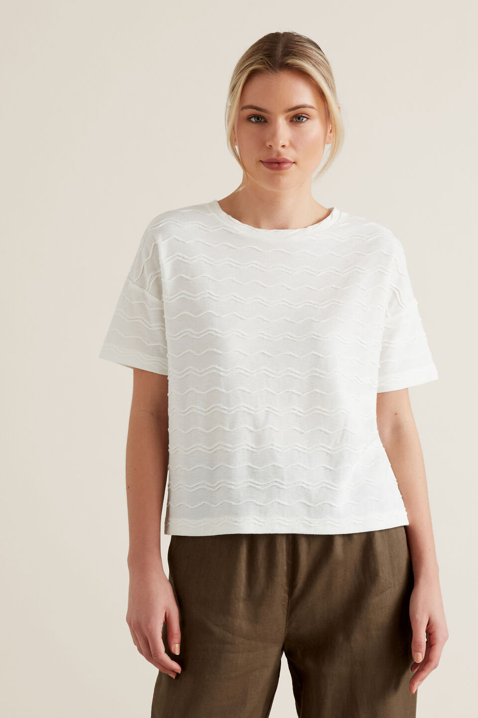 Zig Zag Textured T-Shirt  
