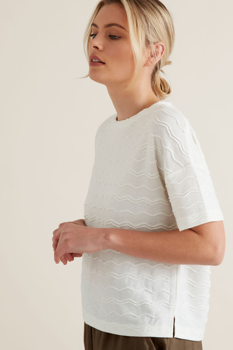 Zig Zag Textured T-Shirt  