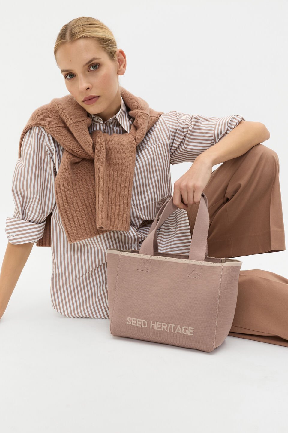 Knit Logo Mini Tote  Amaretto