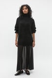 Longline Rib Roll Neck Knit  Black  hi-res