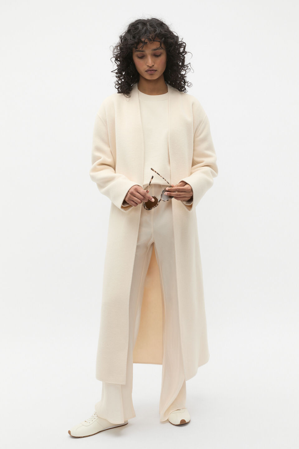 Longline Crew Neck Sweat  Coconut Cream