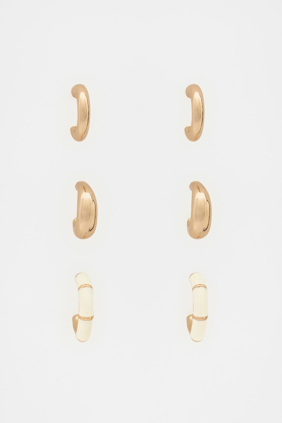 Enamel Hoop Ear Pack  Coconut Cream