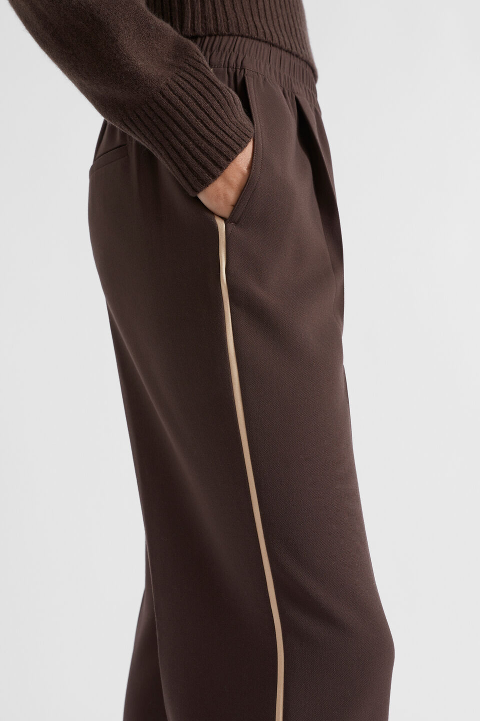 Elasticated Pull On Trouser  Dark Espresso