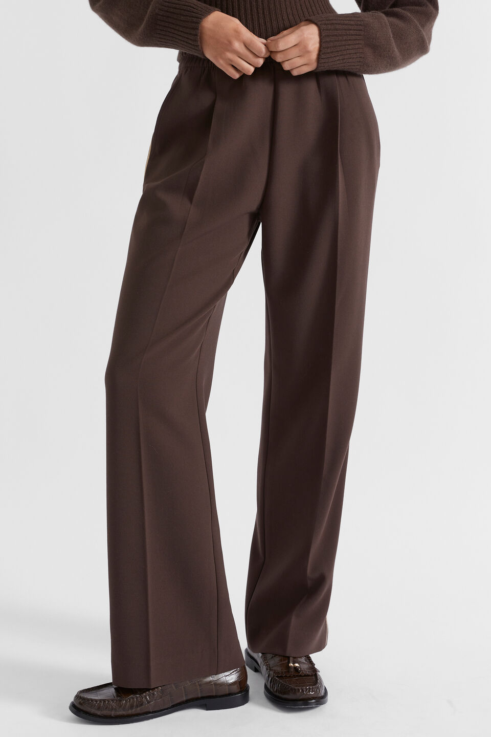 Elasticated Pull On Trouser  Dark Espresso
