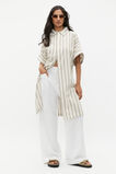 Stripe Collar Detail Poncho  Rosemary Stripe  hi-res