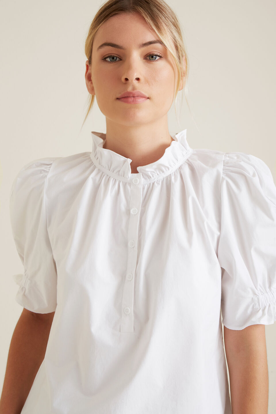 Puff Sleeve Frill Shirt  