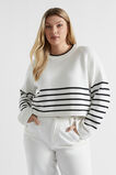 Stripe Crop Knit  Cloud Cream  hi-res