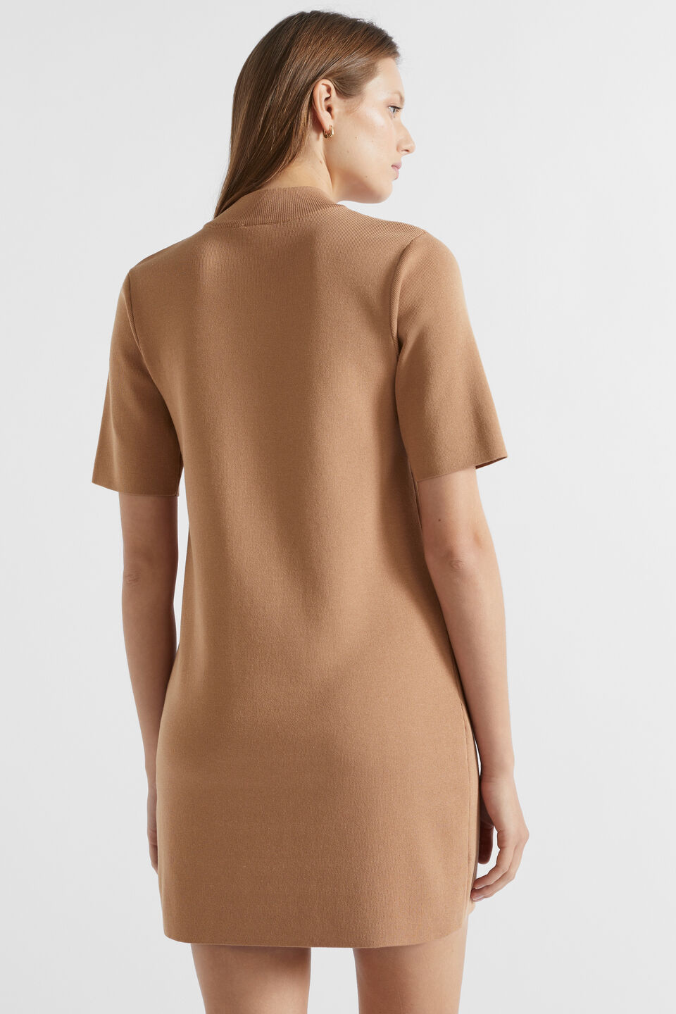 Crepe Knit Shift Dress  Fudge
