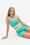 Ribbed Marle Crop Top and Short PJ Set  Deep Emerald Marle  hi-res