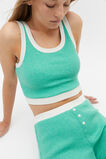 Ribbed Marle Crop Top and Short PJ Set  Deep Emerald Marle  hi-res