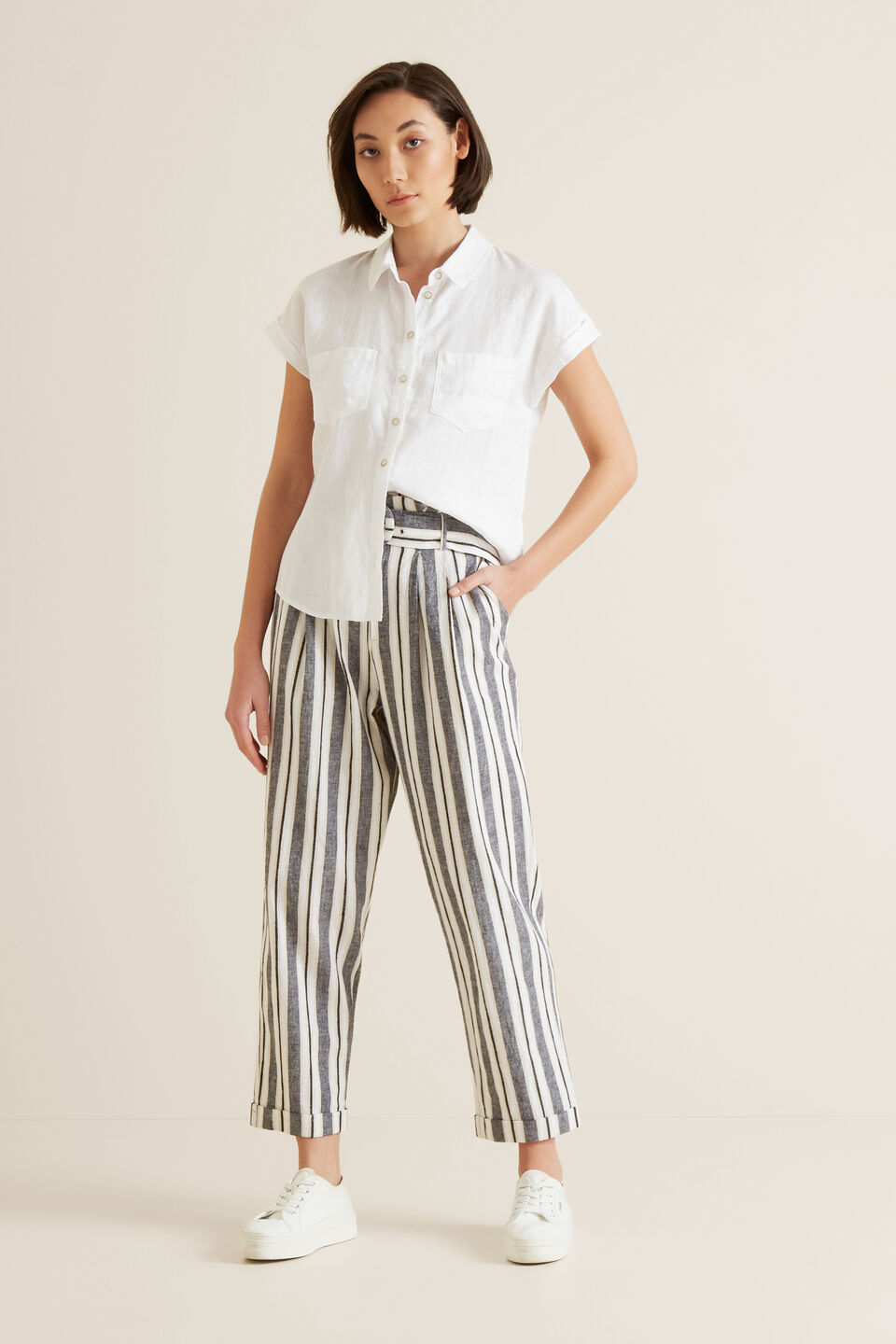 Short Sleeve Linen Shirt  