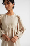 Linen Pinstripe Mini Dress  Cool Sand Stripe  hi-res