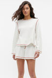 Contrast Long Sleeve and Short PJ Set  Alabaster Marle  hi-res