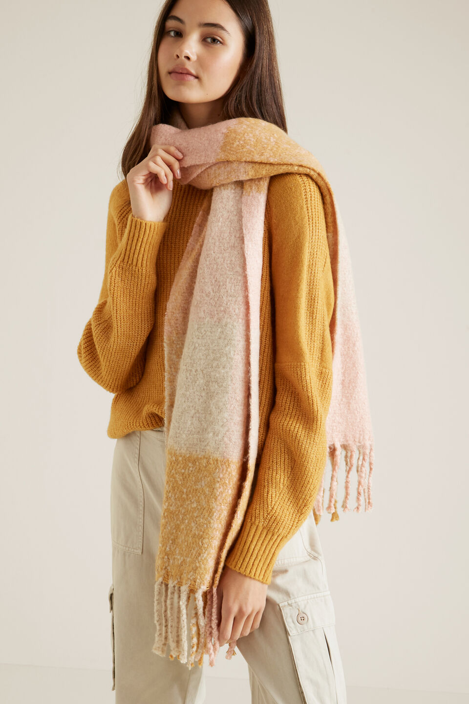 Check Oversized Scarf  