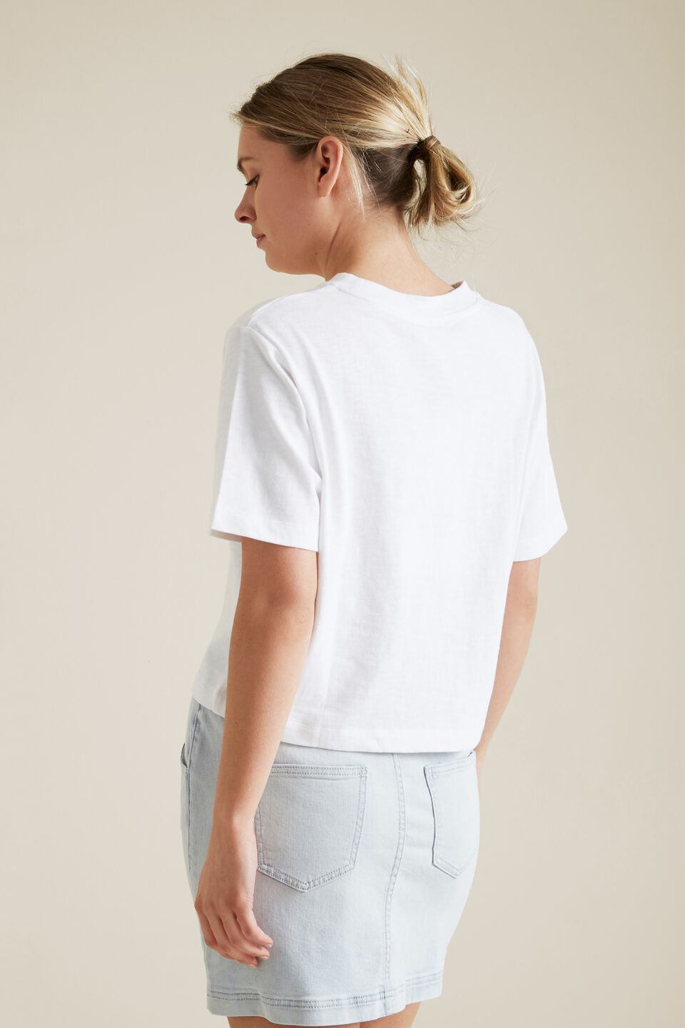 Boxy Slub Tee  Whisper White