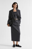 Wool Blend Pinstripe Skirt  Steel Pinstripe  hi-res