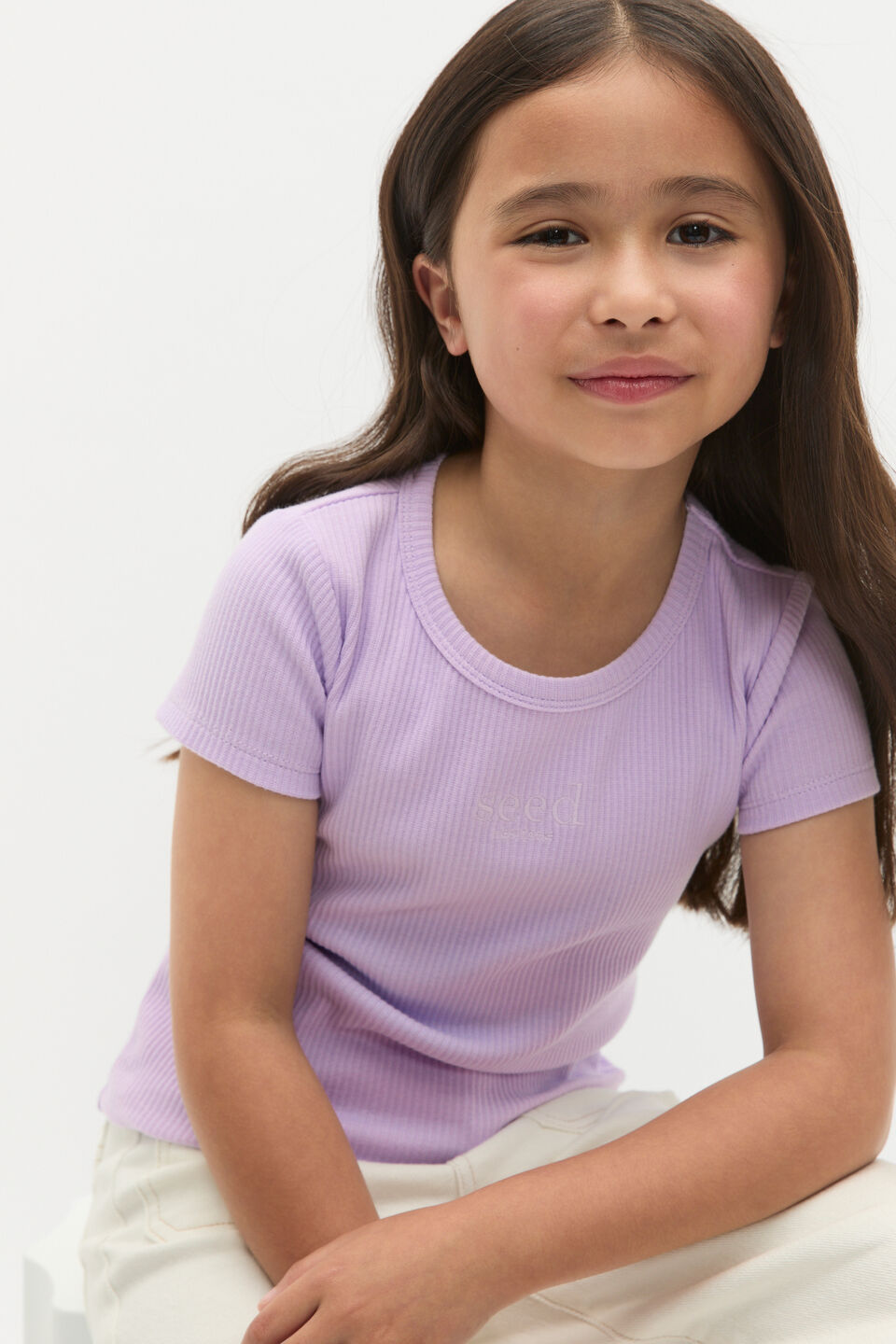 Core Logo Rib Tee  Lavender