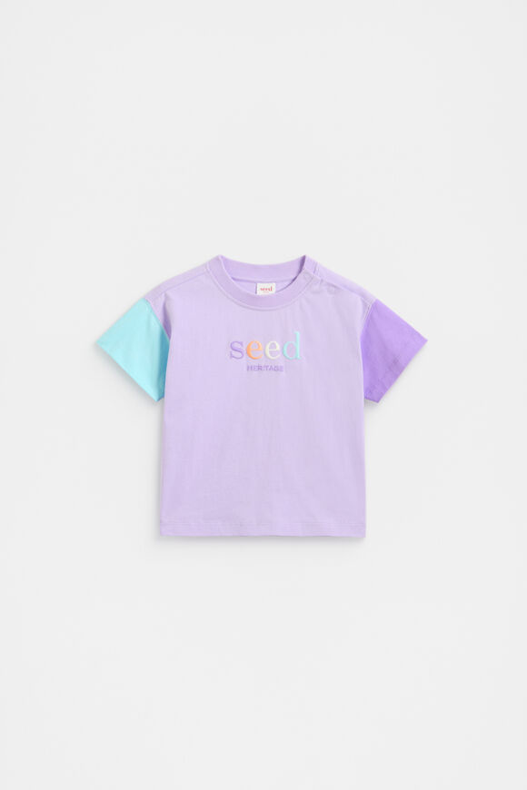 Colourblock Logo Tee  Lavender  hi-res