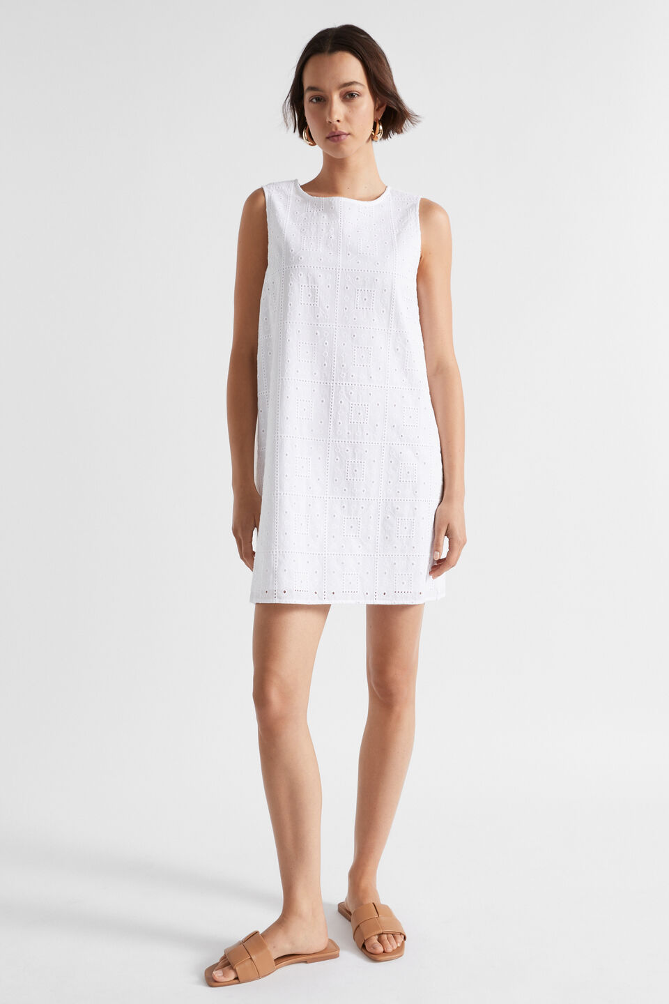 Broderie Mini Dress  Whisper White