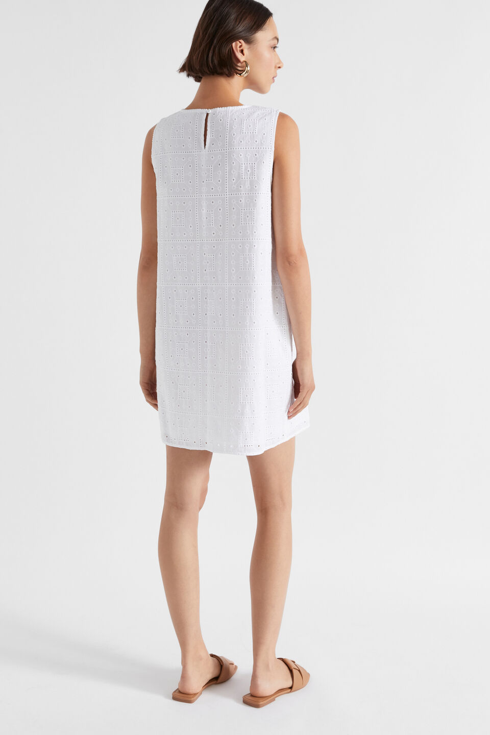 Broderie Mini Dress  Whisper White