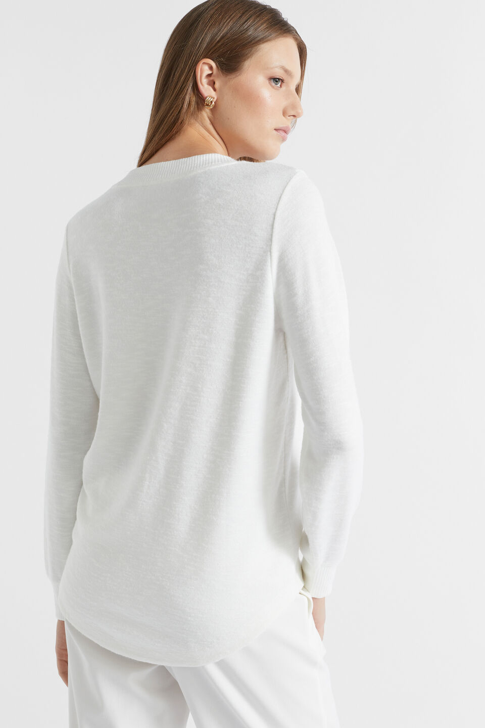 V Neck Supersoft Top  Cloud Cream Marle