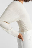 Merino V Neck Crop Knit  Oat Marle  hi-res