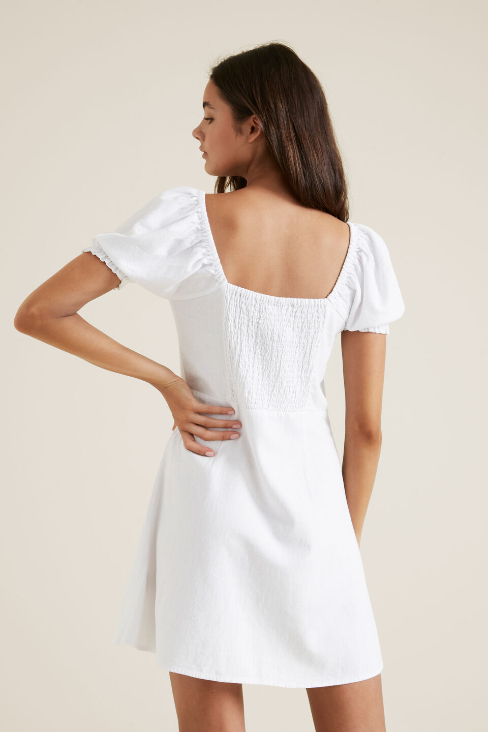 Button Dress  Chalk