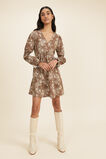 Floral Puffed Sleeve Dress  Coconut Brown Floral  hi-res
