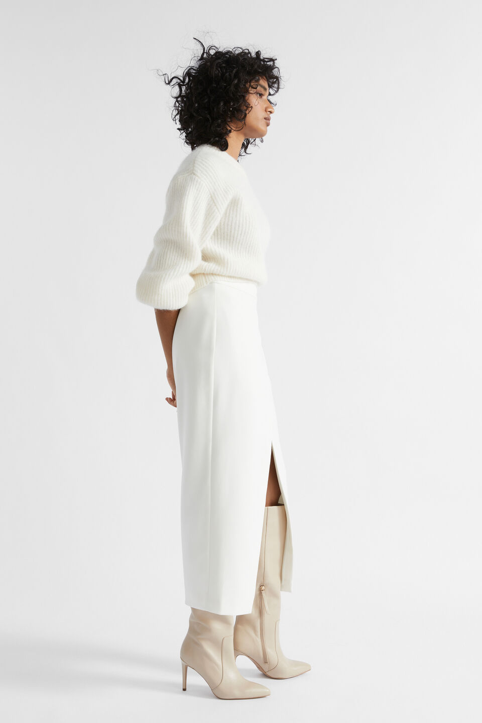 Wool Blend Easy Knit  Cloud Cream