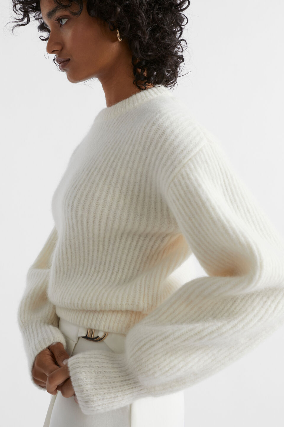 Wool Blend Easy Knit  Cloud Cream