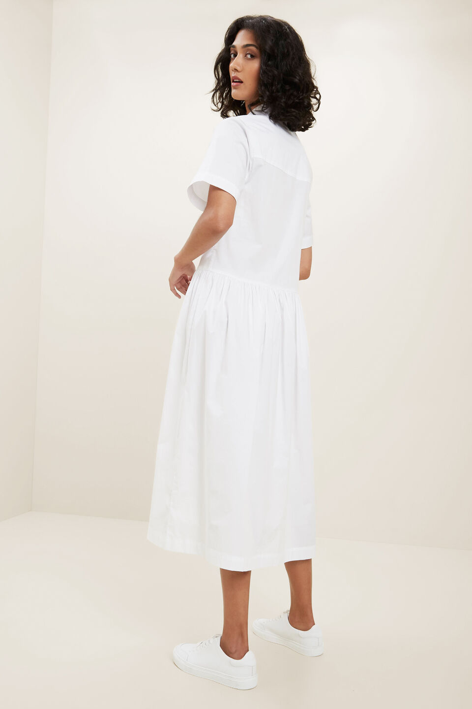 Boxy Shirt Dress  Whisper White